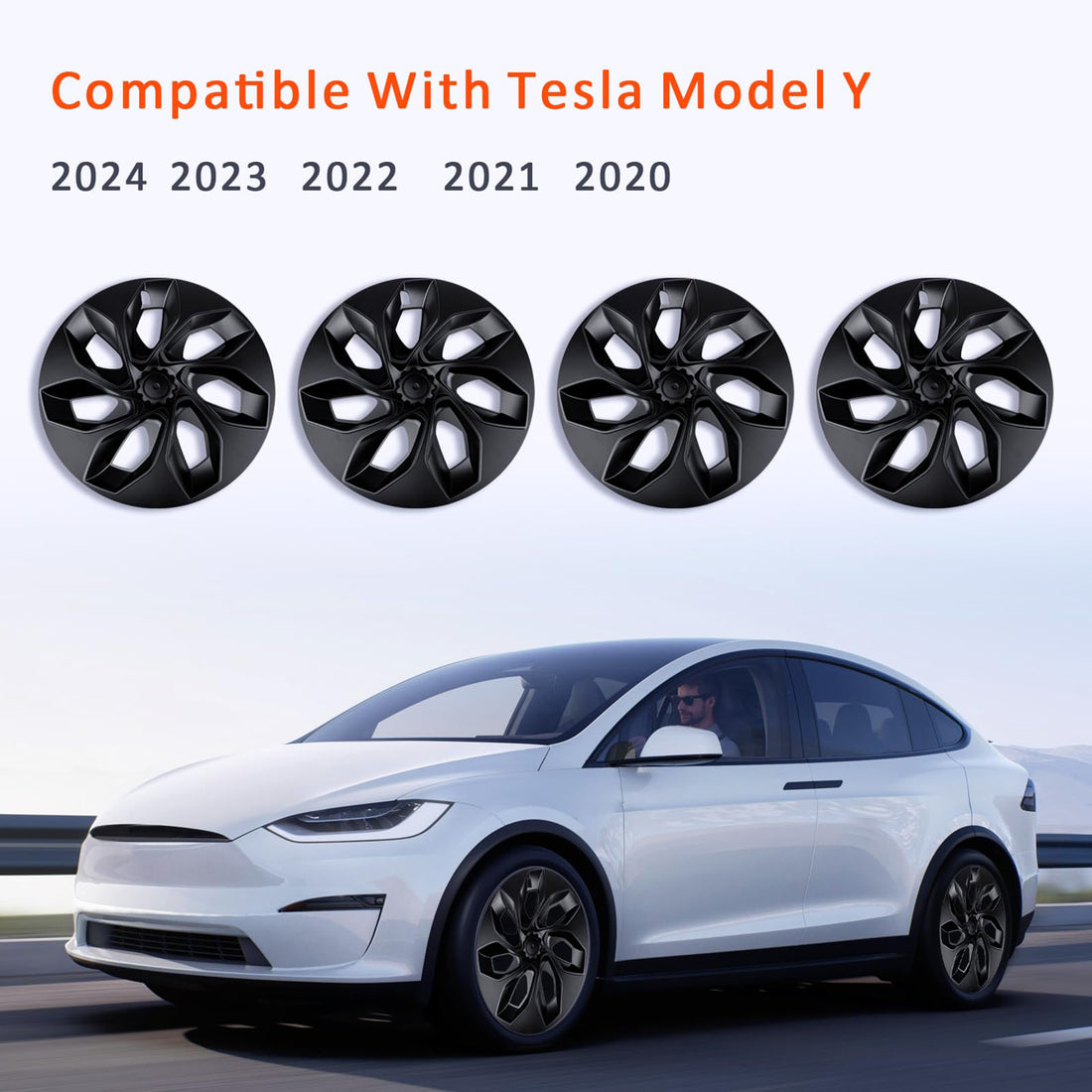 infinaware - 19' Starship Wheel Covers for Tesla Model Y -(Set of 4)