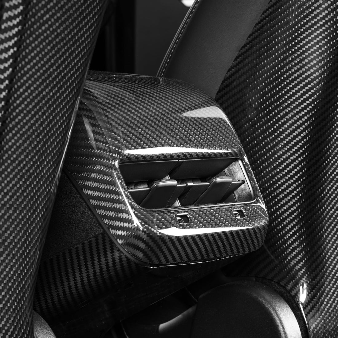 infinaware - Model 3 / Y Backseat Air Vent Cap Cover - Carbon Fiber Interior Mods