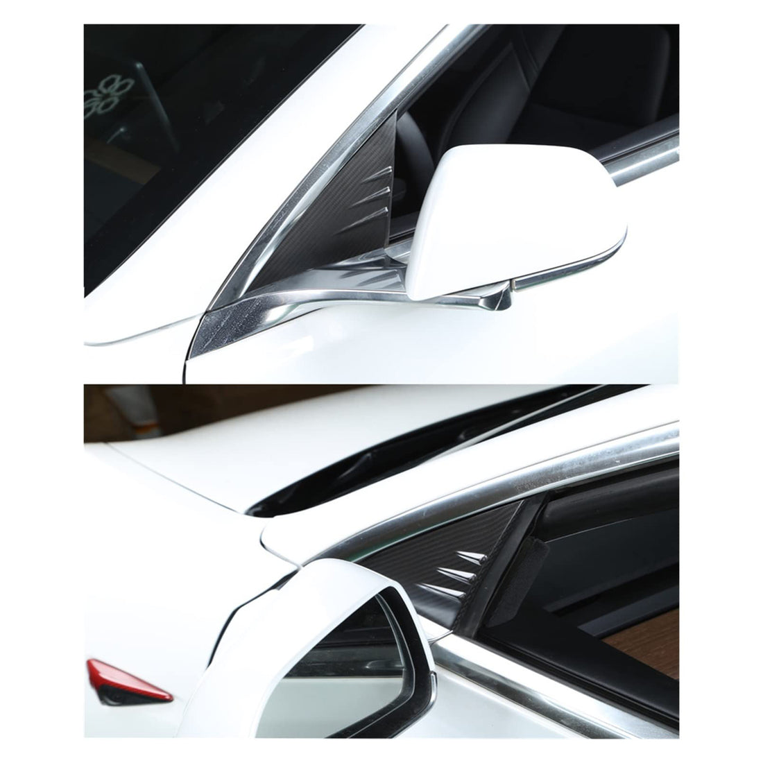 infinaware - A-pillar Glass Trim for Tesla Model Y / 3 - Dry Carbon Fiber Exterior Mods