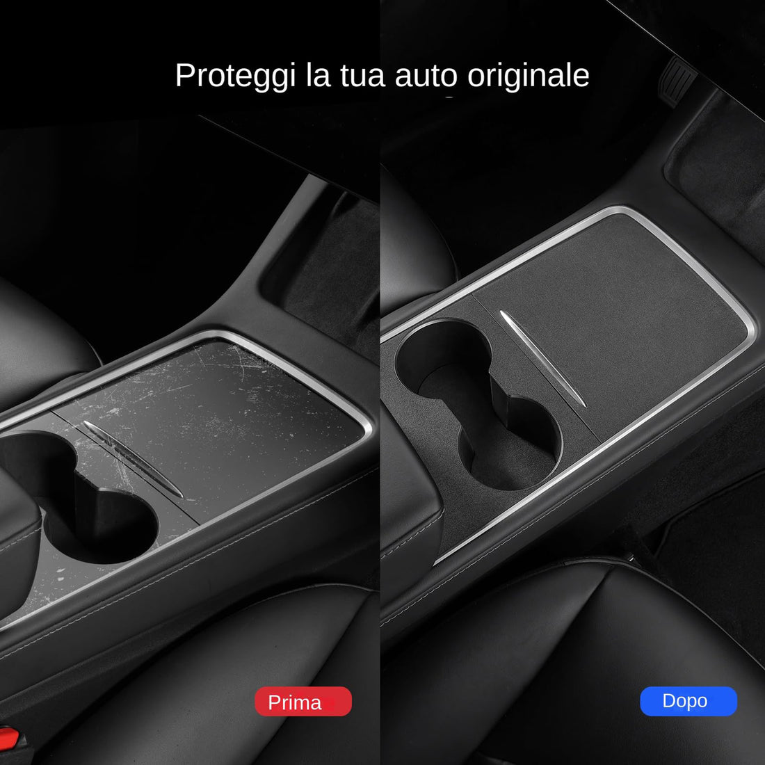 infinaware - Alcantara Central Control Panel Sticker for Tesla Model 3