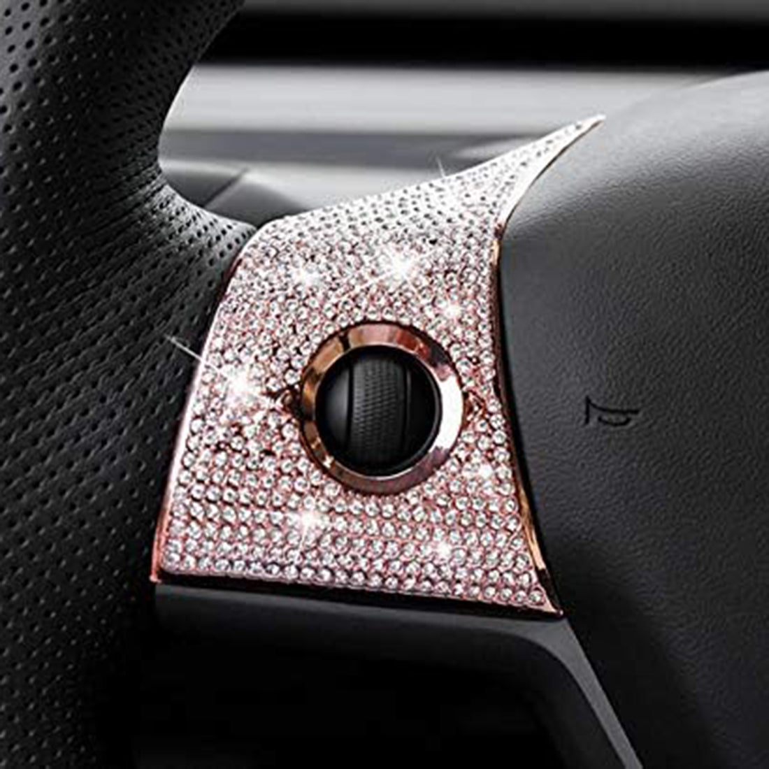 infinaware - Bling Steering Wheel Buttons Decorate for Tesla Model 3 Model Y（2017-2024)