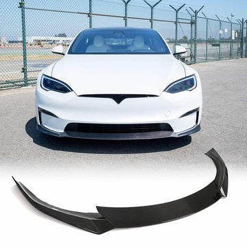 infinaware - Carbon Fiber Front Lip Spoiler For Tesla Model S 2022-2024