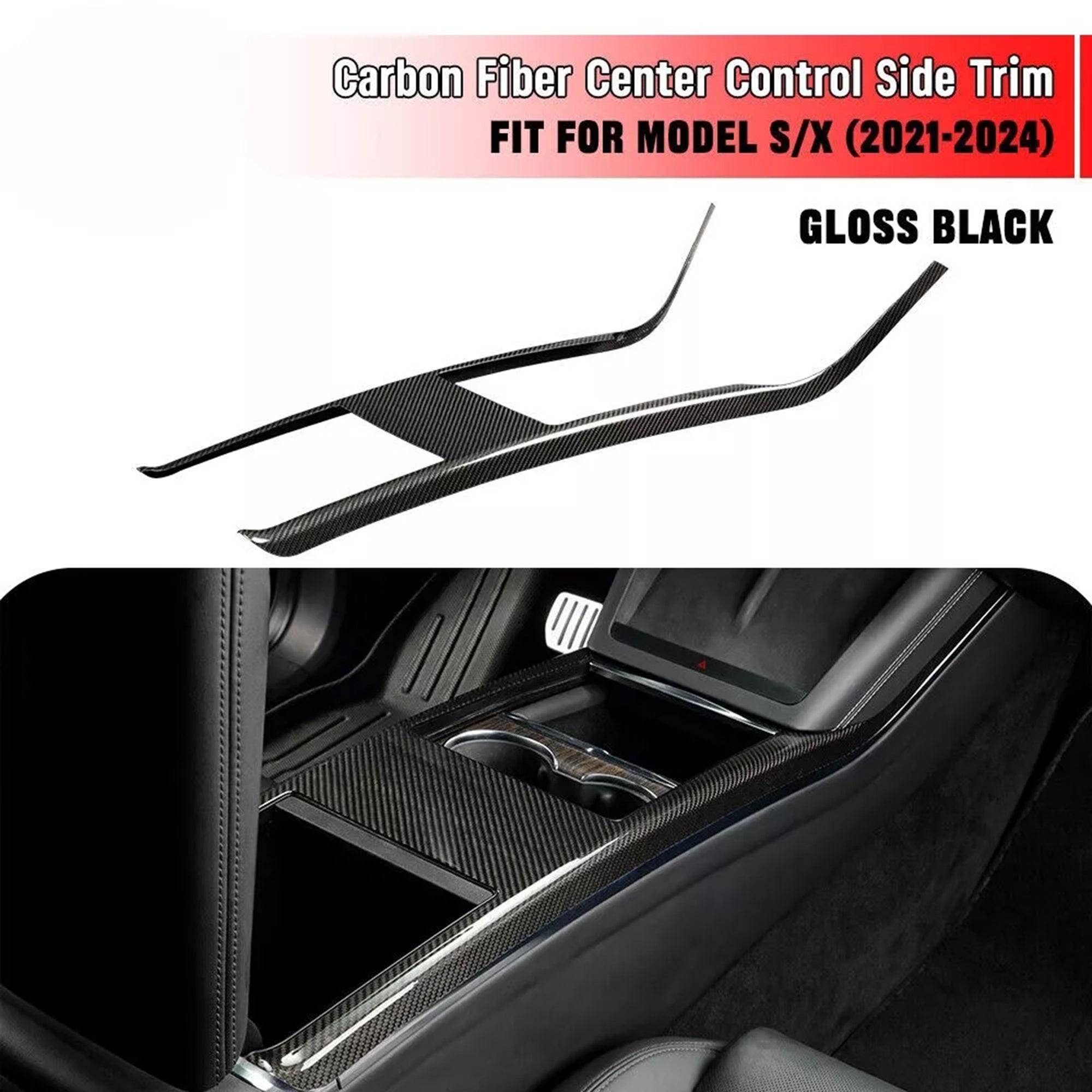 infinaware - Carbon fiber Center console trim panel for Tesla Model S/X 2022-2023