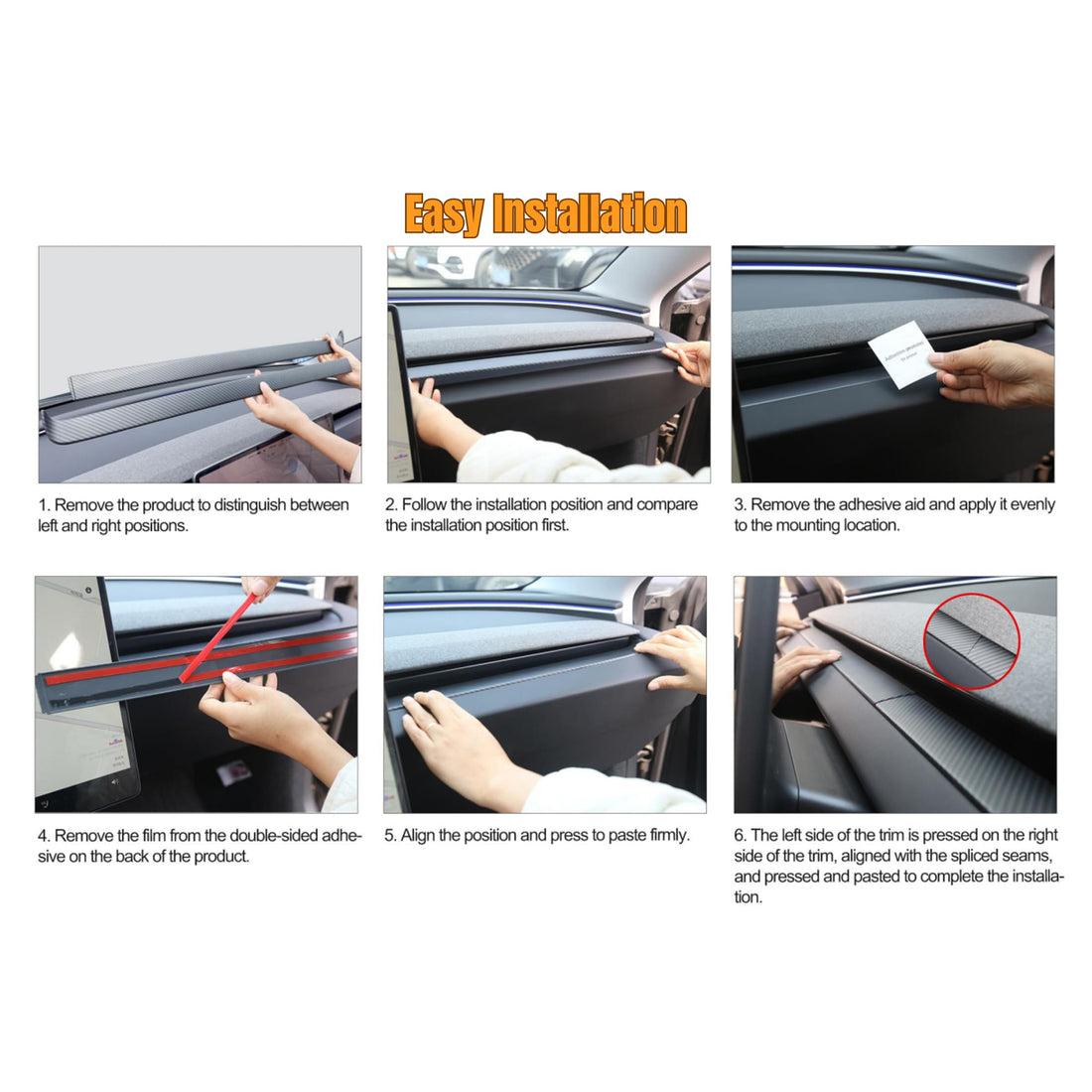 infinaware - Centre Dashboard Air Vent Trim Cover for Model 3 Highland -Segmented