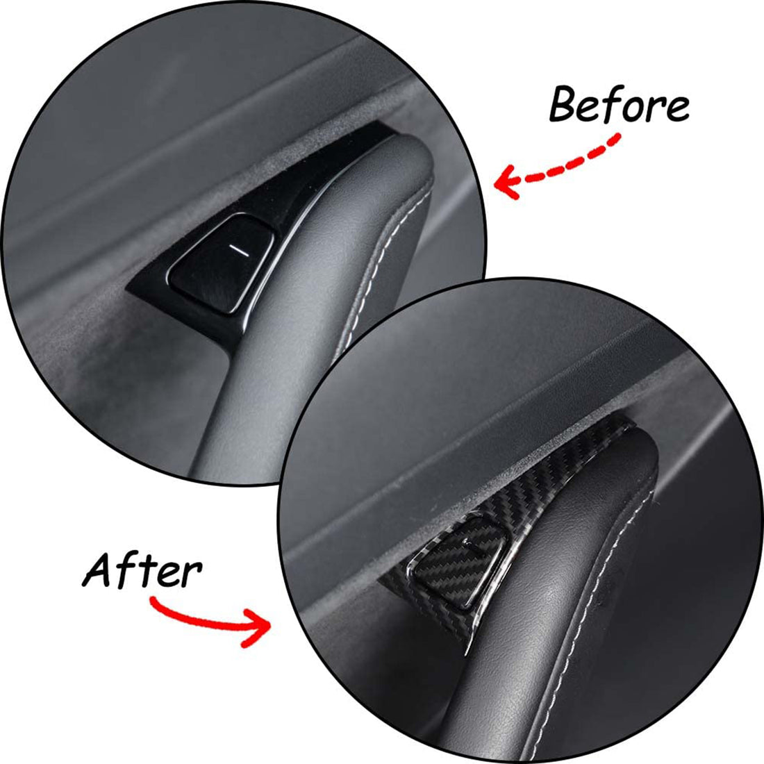 infinaware - Door Lock Switch Cover Trim for Tesla Model 3 & Model Y