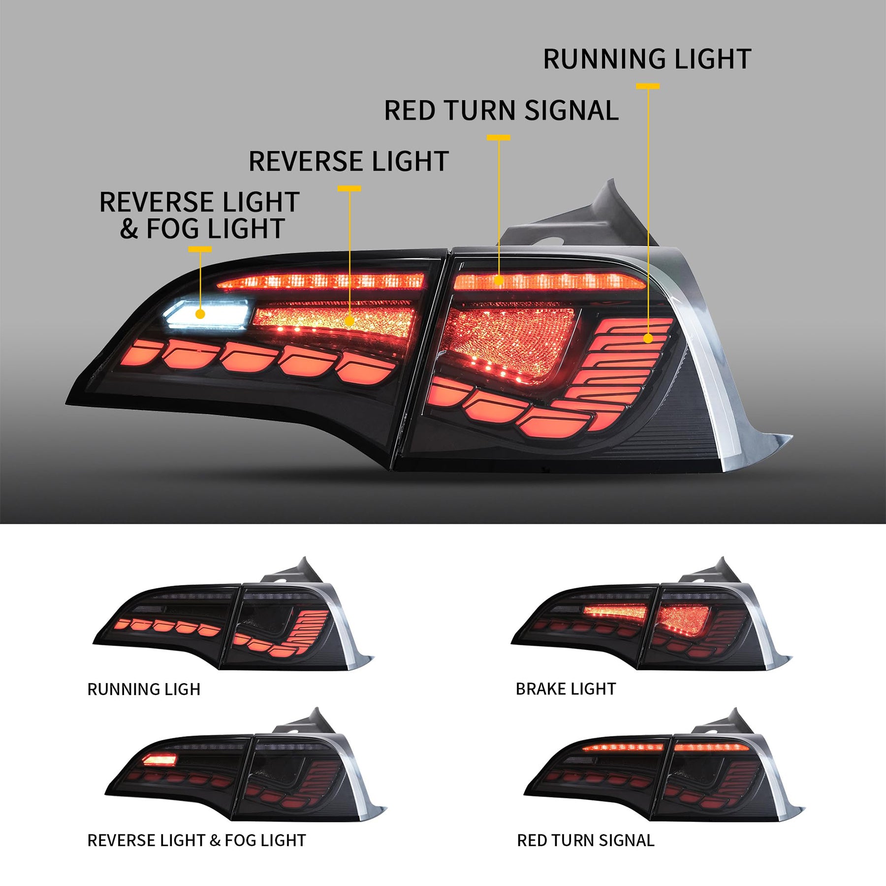 infinaware - Dragon Scale Tail Lights For Tesla Model 3/Y