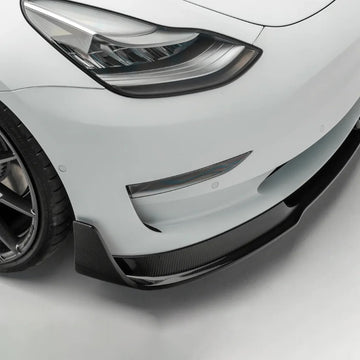 infinaware - Tesla Model 3 Front Lip Spoiler V Style - Real Carbon Fiber