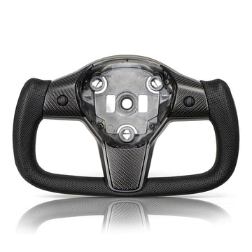 infinaware - Perforated Leather Yoke Steering Wheel for Tesla Model 3 / Y【Style 35】