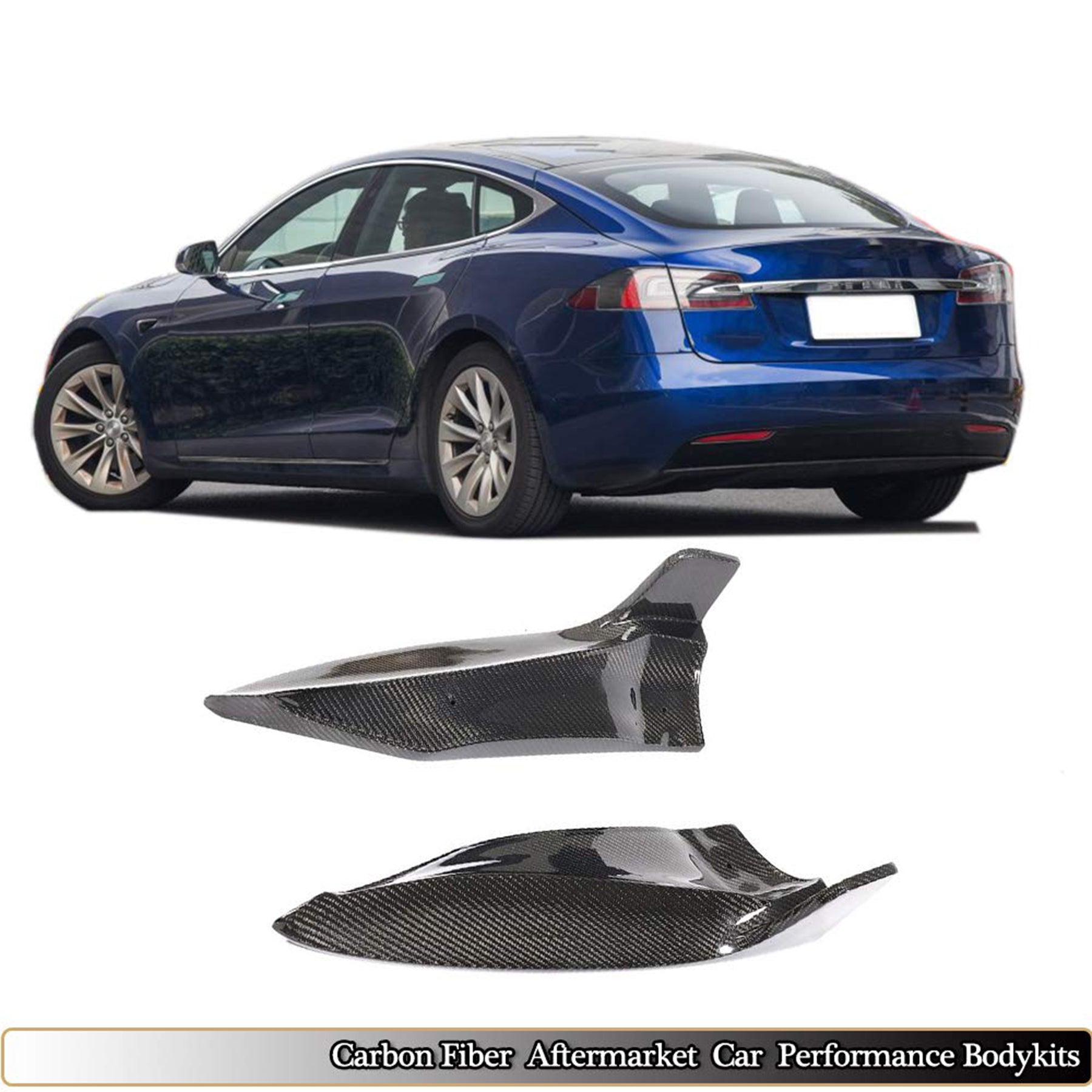 infinaware - REAL Carbon fiber Rear Bumper Skirt Lip Splitter Type-B suitable for Tesla Model S 2016-2020