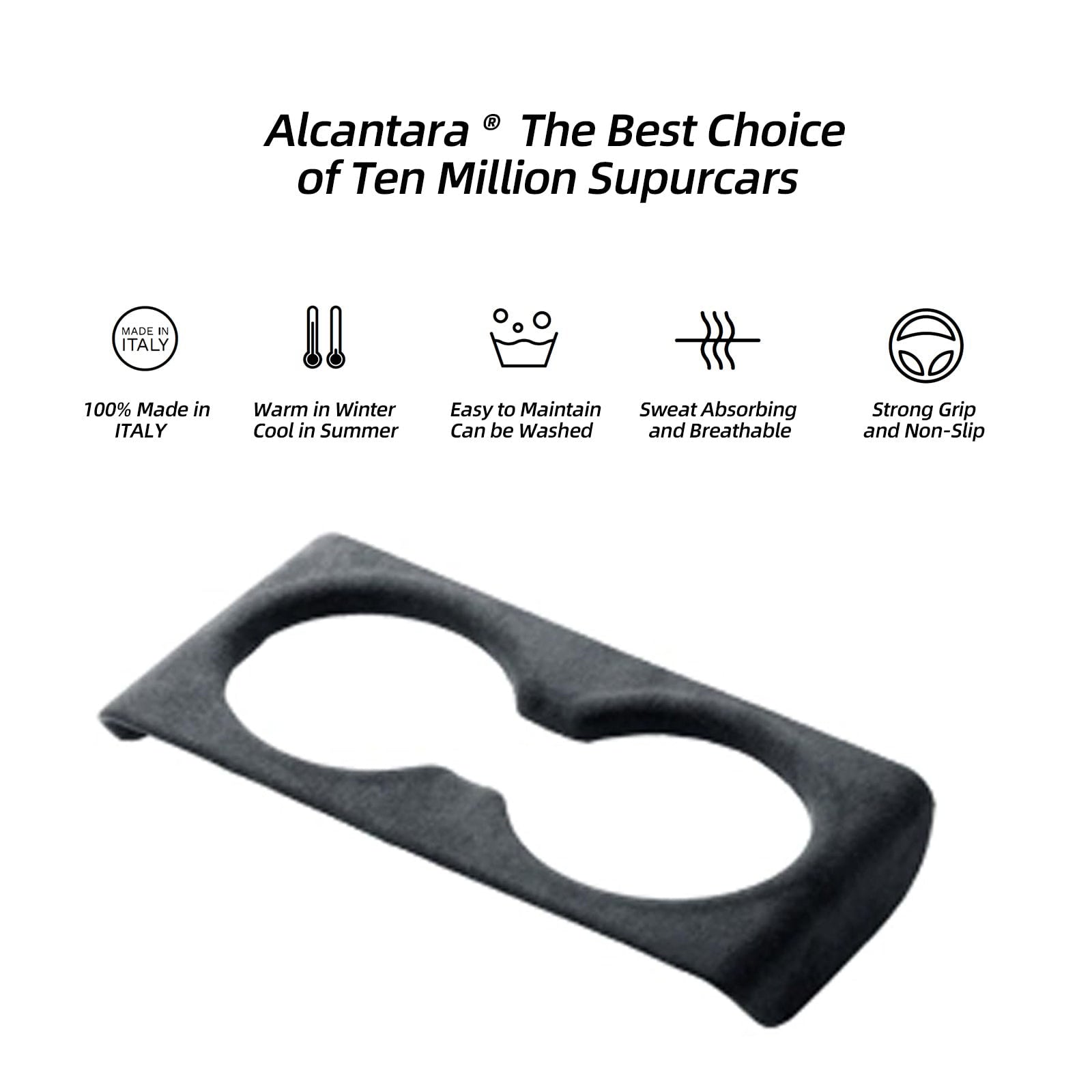 infinaware - Rear Water Cup Holder Cover Trim Alcantara Suede for Tesla Model 3 Highland