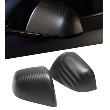 infinaware - Side Mirror Cover for Tesla Model Y / 3 Highland ( OEM Style ) - Carbon Fiber Mirror Caps Exterior Mods