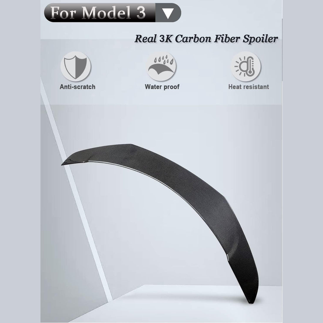 infinaware - Model Y / 3 Spoiler V-Style - Carbon Fiber Exterior Mods