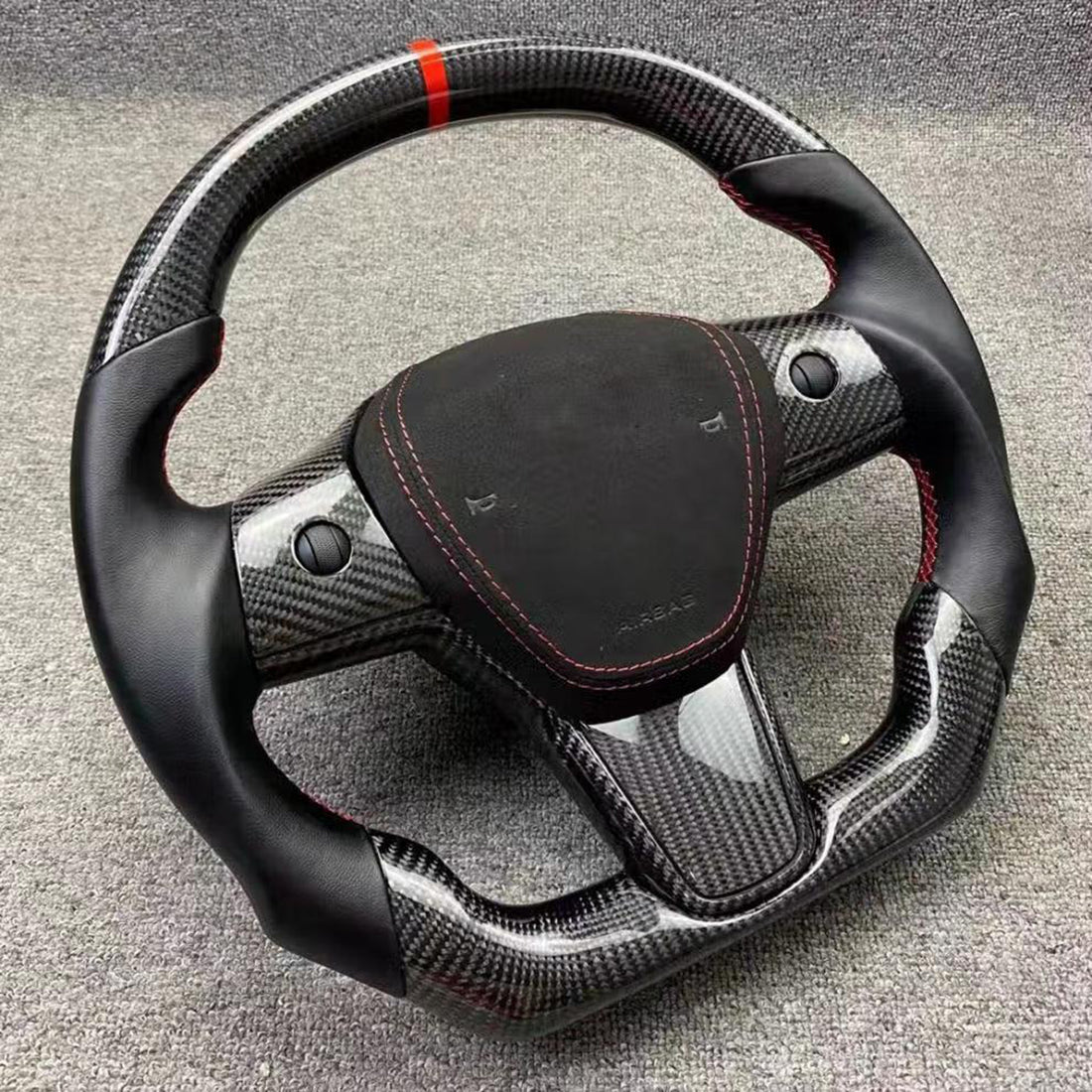 infinaware - Sport Grip Carbon Fiber Steering Wheel for Tesla Model 3 / Y 【Style 40】