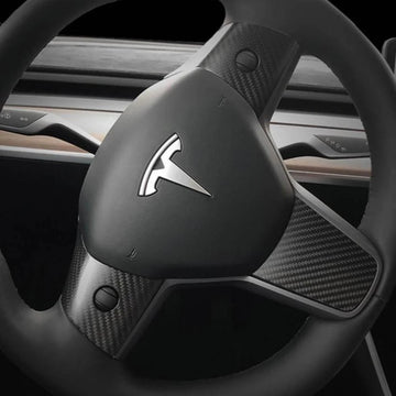 Steering Wheel Middle Trim Cover - Carbon Fiber Interior Mods for Tesla model 3/Y