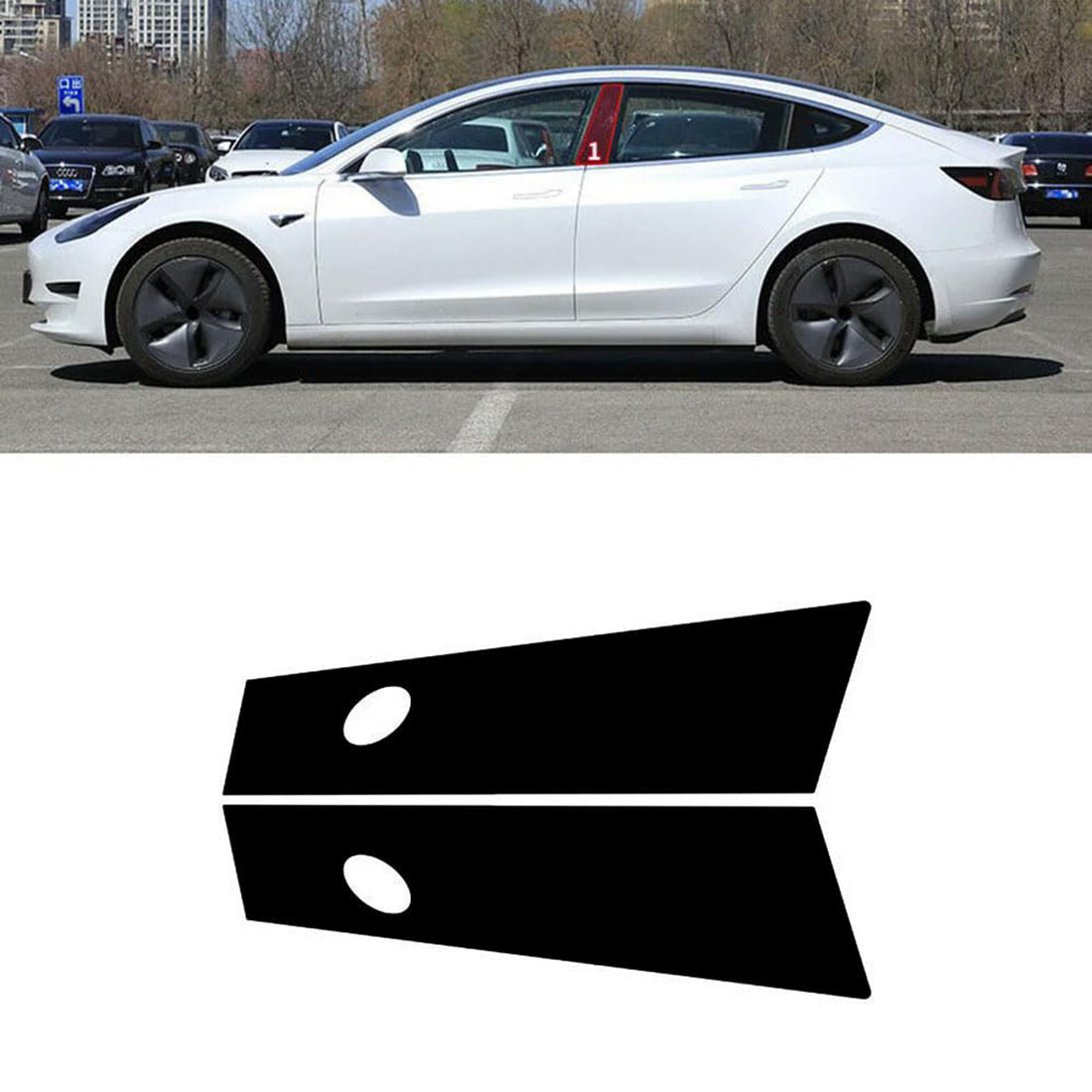 infinaware - The central column PC mirror acrylic decorative patch for Tesla Model 3 (2017-2023)