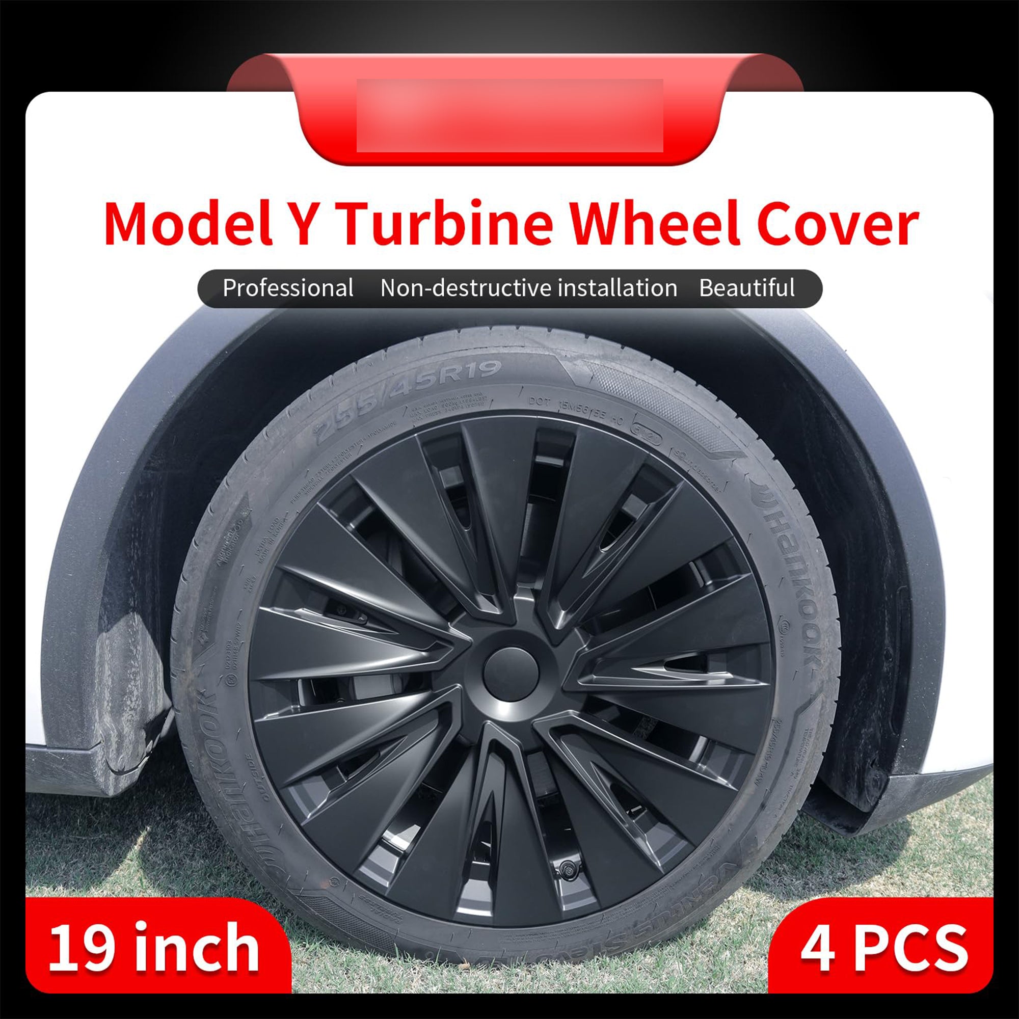 infinaware - 19' Turbo Wheel Cover For Tesla Model Y（4PCS）